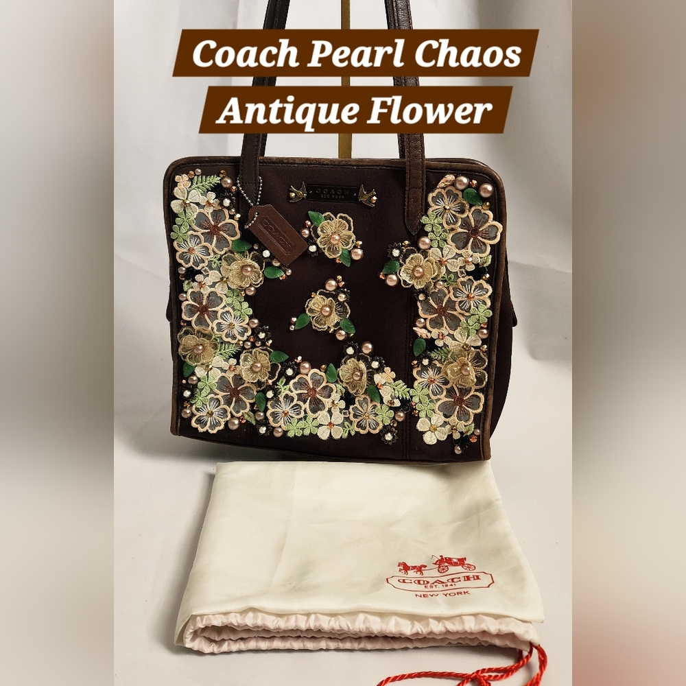 Handmade Coach Pearl Chaos Neoprene Purse - Antique Flowers